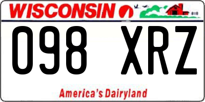 WI license plate 098XRZ