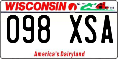 WI license plate 098XSA