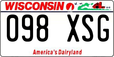 WI license plate 098XSG