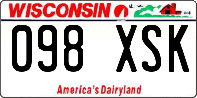 WI license plate 098XSK