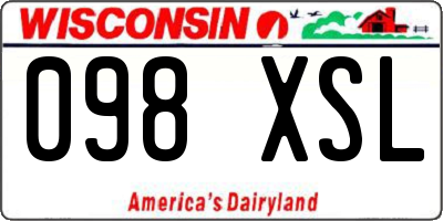 WI license plate 098XSL