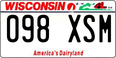 WI license plate 098XSM