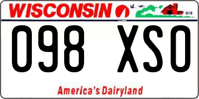 WI license plate 098XSO