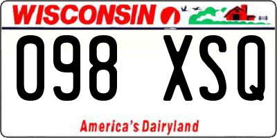 WI license plate 098XSQ