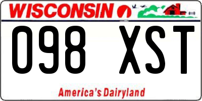 WI license plate 098XST