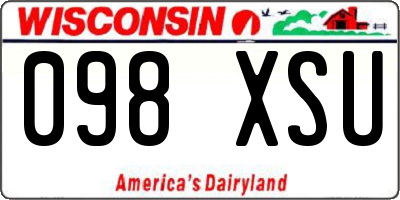 WI license plate 098XSU
