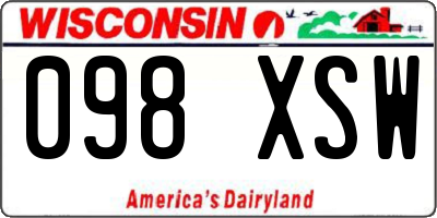 WI license plate 098XSW