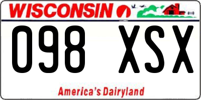 WI license plate 098XSX