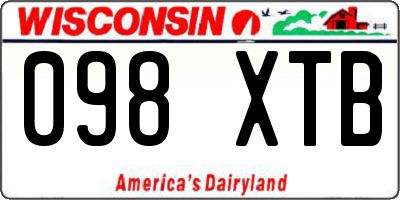 WI license plate 098XTB