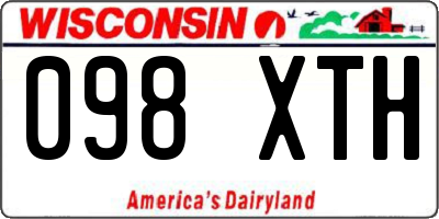 WI license plate 098XTH
