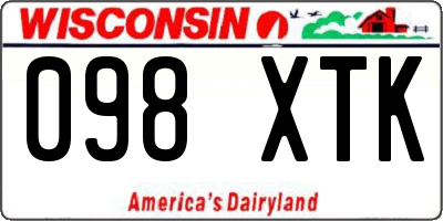 WI license plate 098XTK