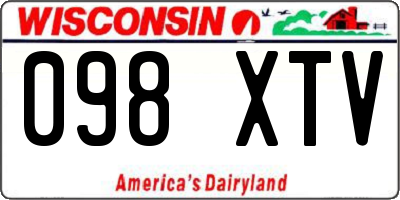 WI license plate 098XTV