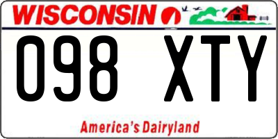 WI license plate 098XTY