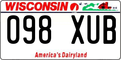 WI license plate 098XUB