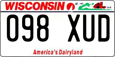 WI license plate 098XUD