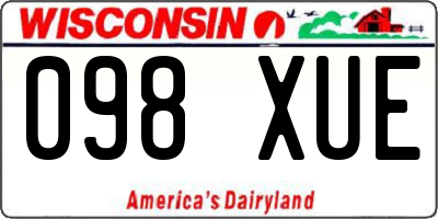 WI license plate 098XUE
