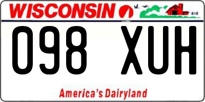 WI license plate 098XUH