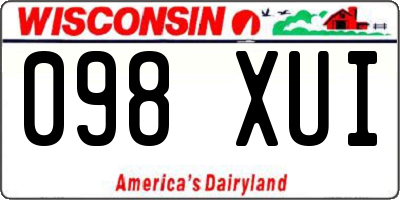 WI license plate 098XUI