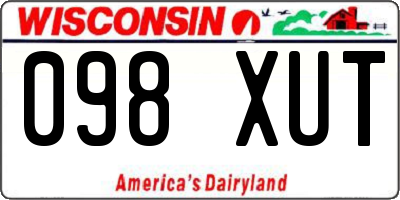 WI license plate 098XUT