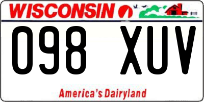 WI license plate 098XUV