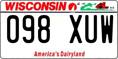 WI license plate 098XUW