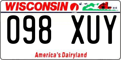WI license plate 098XUY