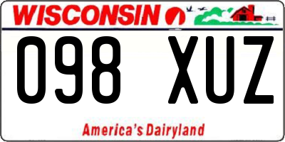 WI license plate 098XUZ