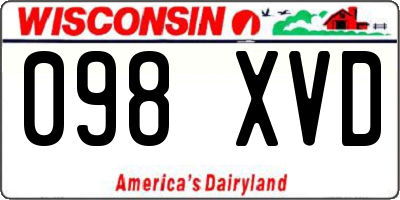 WI license plate 098XVD