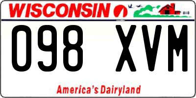 WI license plate 098XVM