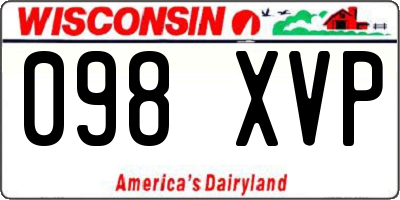WI license plate 098XVP