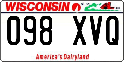 WI license plate 098XVQ