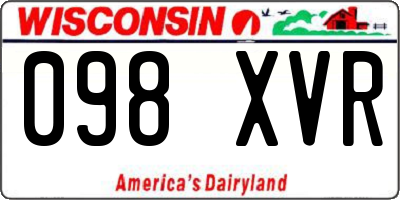 WI license plate 098XVR