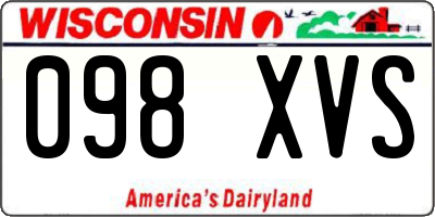 WI license plate 098XVS