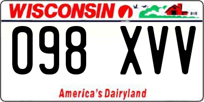 WI license plate 098XVV
