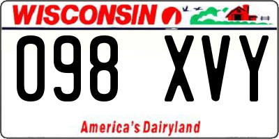 WI license plate 098XVY