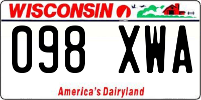 WI license plate 098XWA