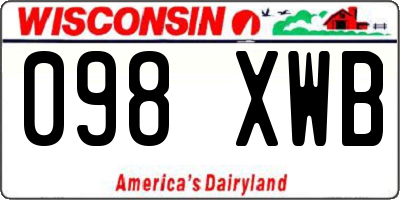 WI license plate 098XWB
