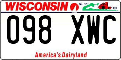 WI license plate 098XWC