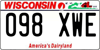 WI license plate 098XWE