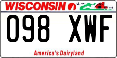 WI license plate 098XWF