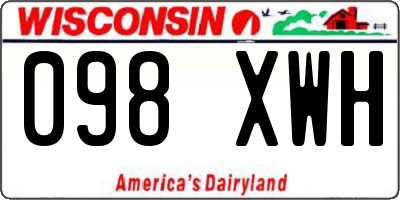 WI license plate 098XWH