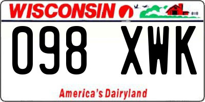 WI license plate 098XWK