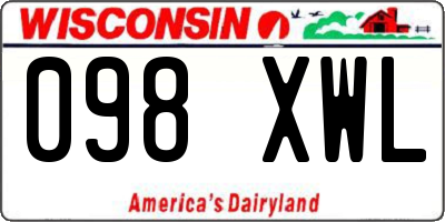 WI license plate 098XWL