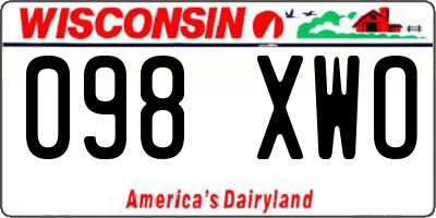 WI license plate 098XWO