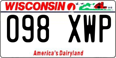 WI license plate 098XWP