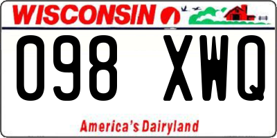 WI license plate 098XWQ
