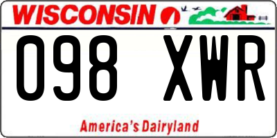 WI license plate 098XWR