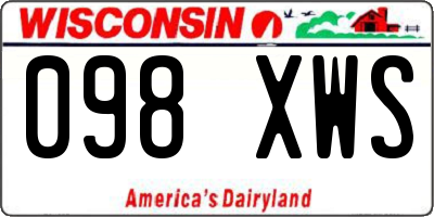 WI license plate 098XWS