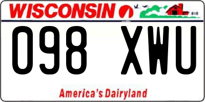 WI license plate 098XWU