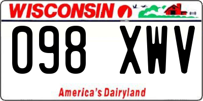 WI license plate 098XWV